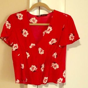 Zara Red Blouse